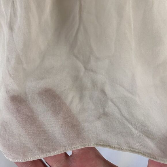 J. Crew 100% Silk Blouse Women's 10 Ivory Long Sleeve Round Neck Lightweight - Picture 7 of 11